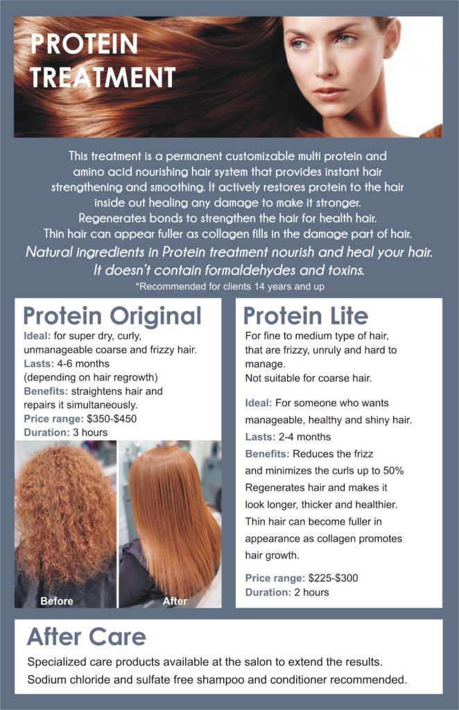 The ProAddiction protein treatment is a permanent customizable multi protein and amino acid nourishing hair system that provides instant hair strengthening and smoothing. It actually restores protein to the hair inside out healing any damage to make it stronger. Regenerates bonds to strengthen the hair for healthy hair. Thin hair can appear fuller as collagen fills in the damaged part of the hair. Natural Ingredients in the protein treatment nourish and heal your hair. Does not contain formaldehydes or toxins.